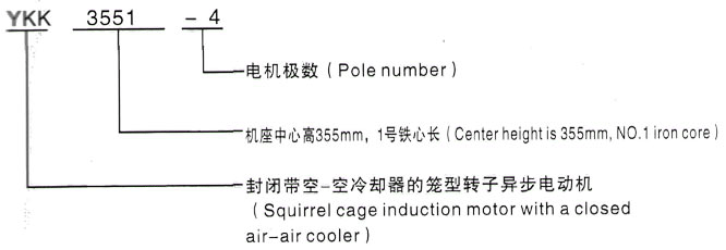 YKK系列(H355-1000)高压中江三相异步电机西安泰富西玛电机型号说明